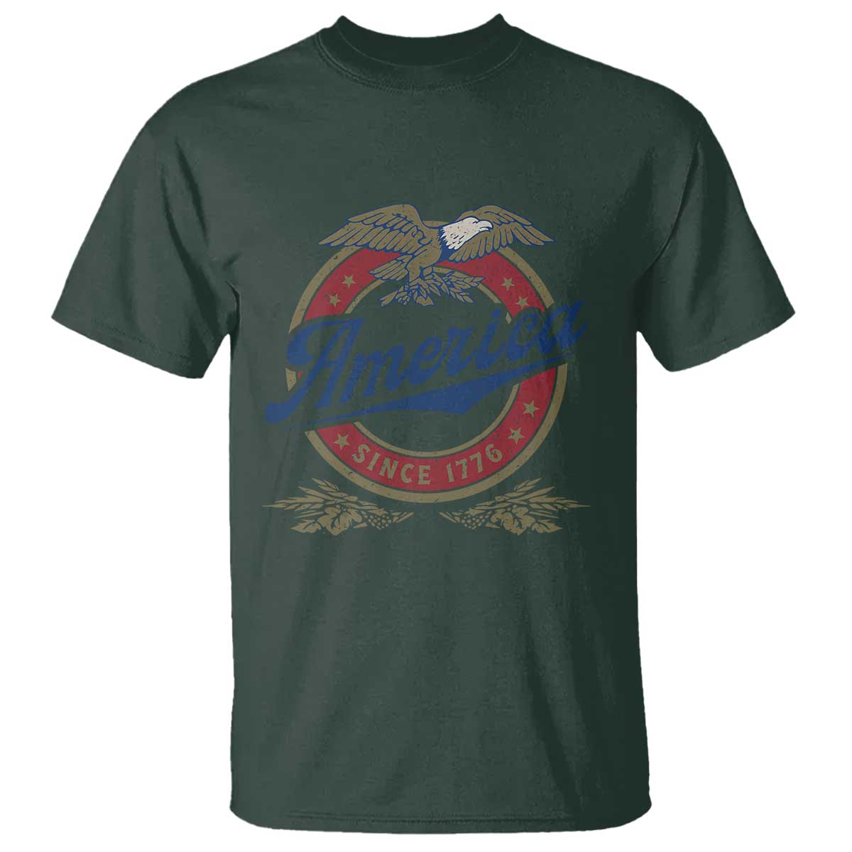 America Since 1776 T Shirt 4th of July Retro Vintage Patriotic Eagle Pride TS02 Dark Forest Green Print Your Wear