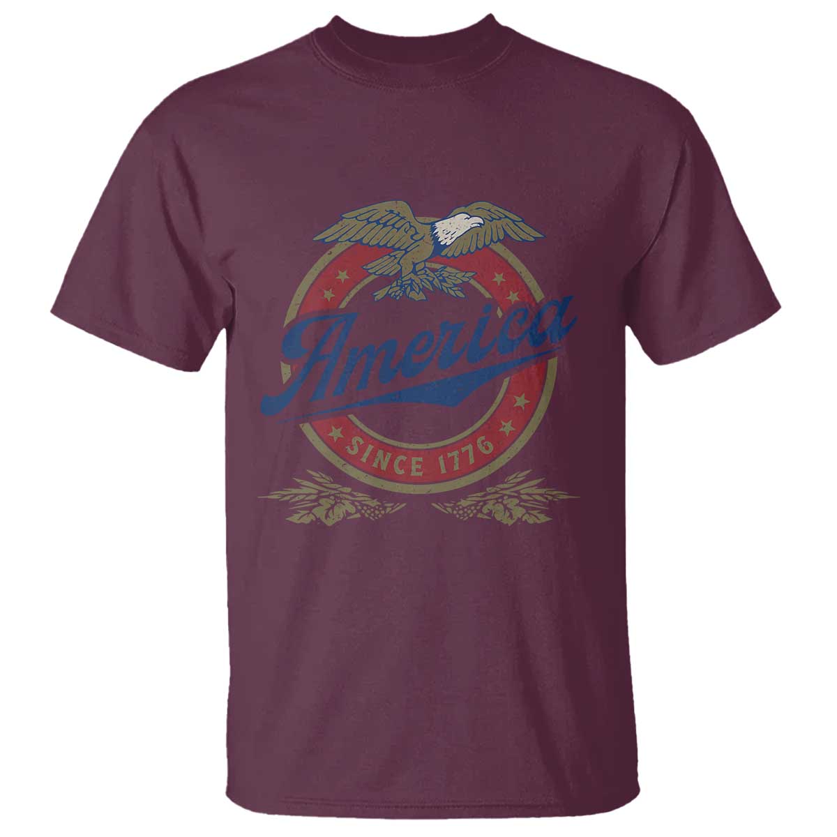 America Since 1776 T Shirt 4th of July Retro Vintage Patriotic Eagle Pride TS02 Maroon Print Your Wear