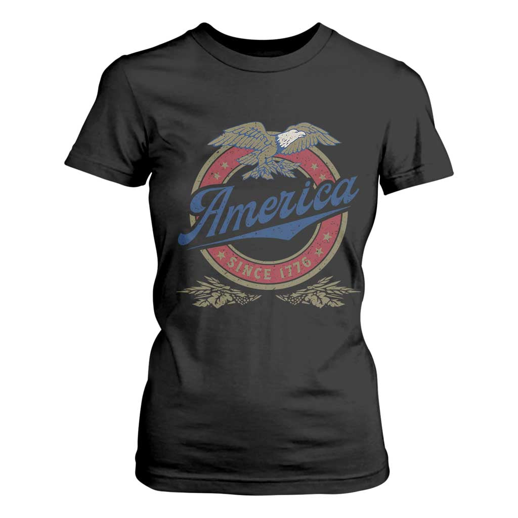 America Since 1776 T Shirt For Women 4th of July Retro Vintage Patriotic Eagle Pride TS02 Black Print Your Wear