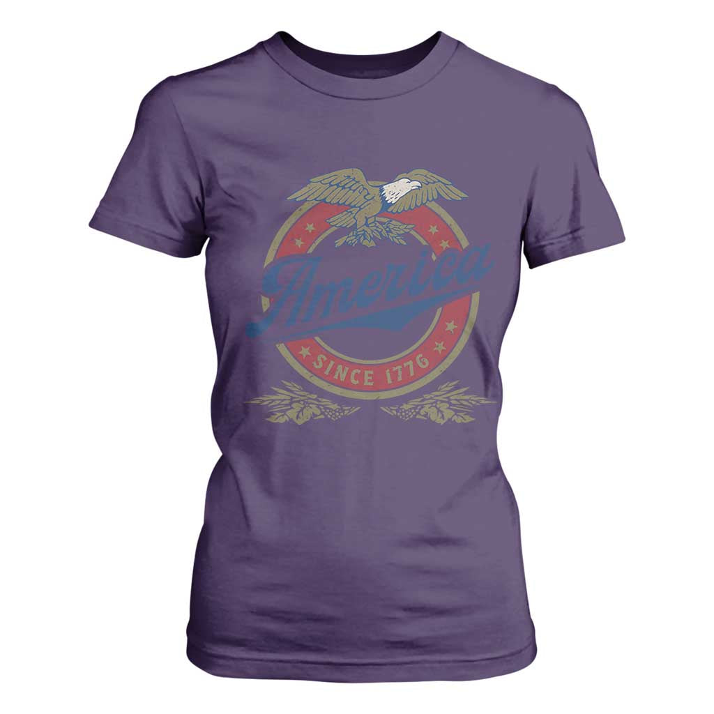 America Since 1776 T Shirt For Women 4th of July Retro Vintage Patriotic Eagle Pride TS02 Purple Print Your Wear