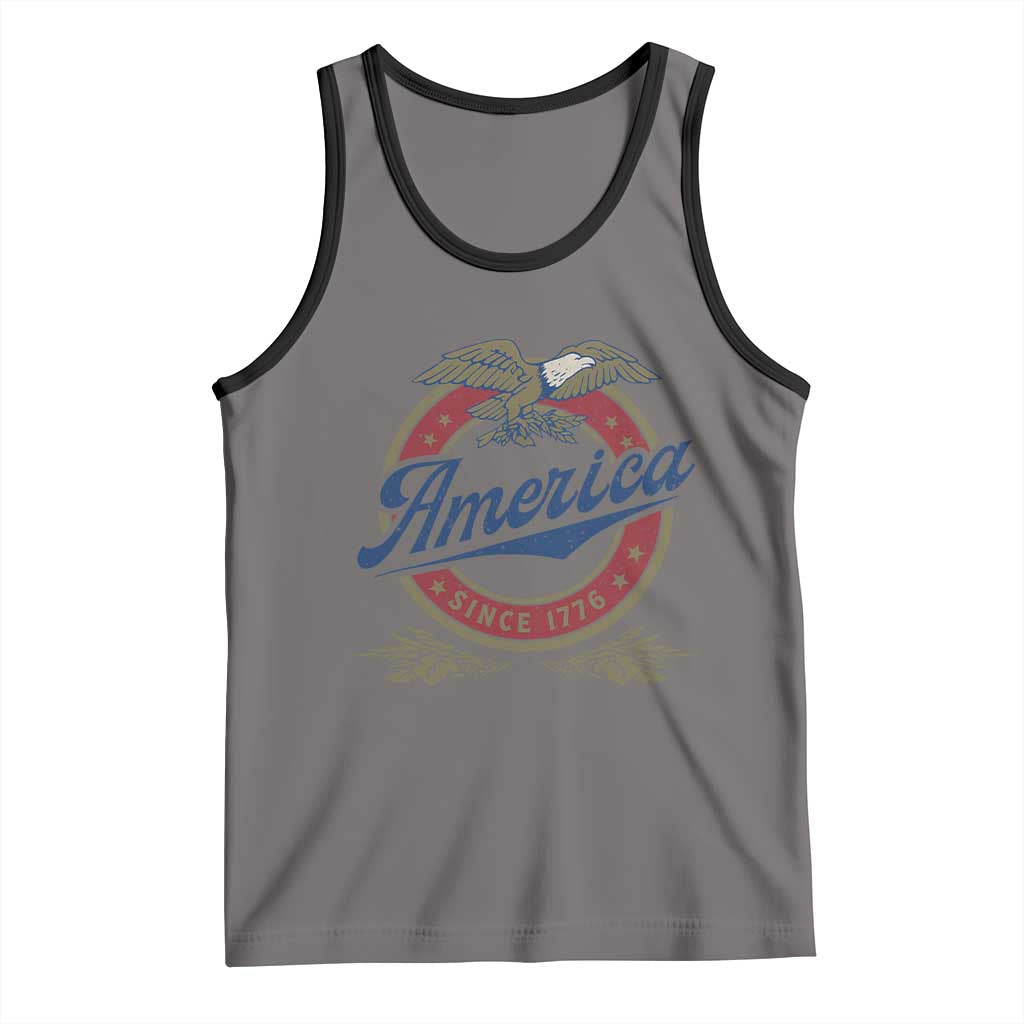 America Since 1776 Tank Top 4th of July Retro Vintage Patriotic Eagle Pride TS02 Deep Heather Black Print Your Wear