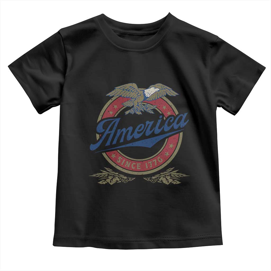 America Since 1776 Toddler T Shirt 4th of July Retro Vintage Patriotic Eagle Pride TS02 Black Print Your Wear
