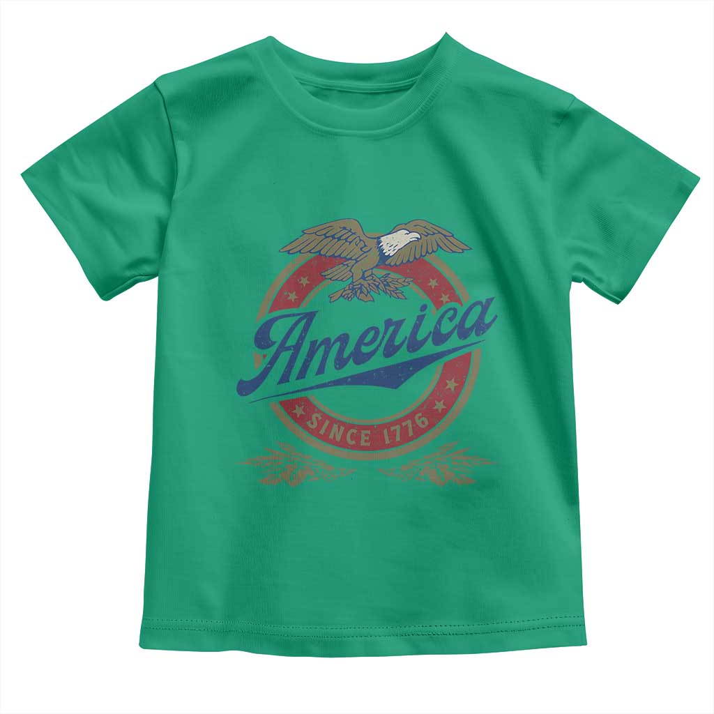 America Since 1776 Toddler T Shirt 4th of July Retro Vintage Patriotic Eagle Pride TS02 Irish Green Print Your Wear