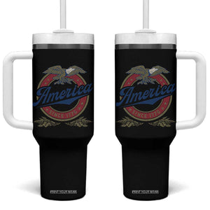 America Since 1776 Tumbler With Handle 4th of July Retro Vintage Patriotic Eagle Pride TS02 One Size: 40 oz Black Print Your Wear