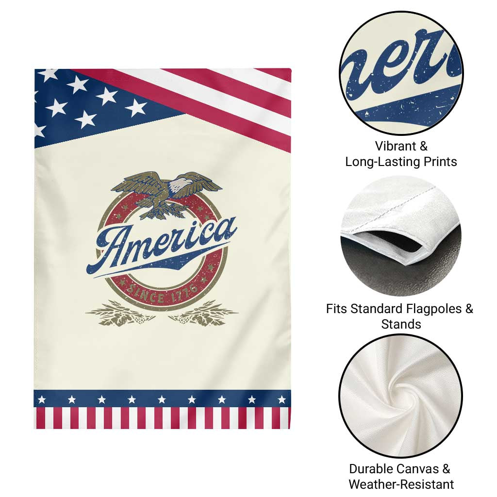 America Since 1776 Garden Flag 4th of July Retro Vintage Patriotic Eagle Pride TS02 Print Your Wear