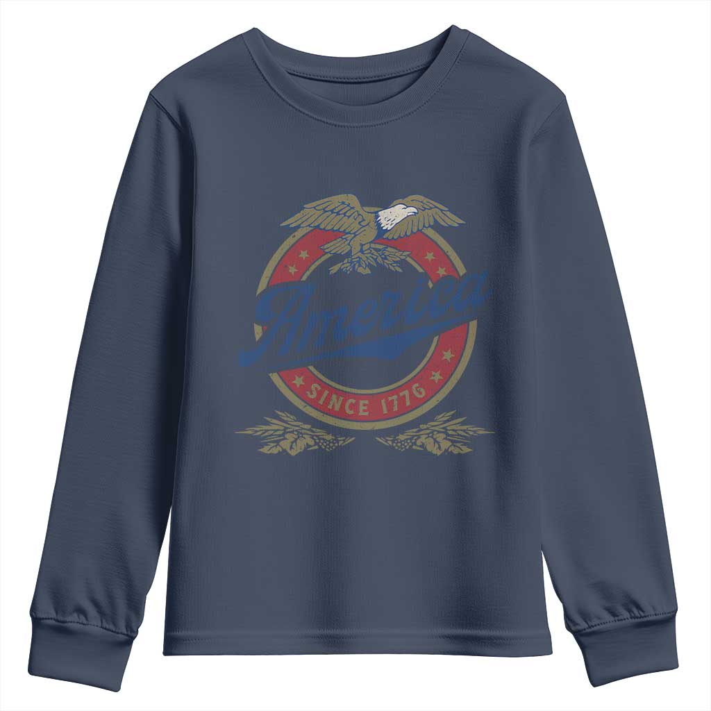 America Since 1776 Youth Sweatshirt 4th of July Retro Vintage Patriotic Eagle Pride TS02 Navy Print Your Wear
