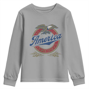 America Since 1776 Youth Sweatshirt 4th of July Retro Vintage Patriotic Eagle Pride TS02 Sport Gray Print Your Wear
