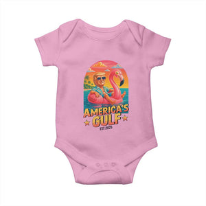 Americas Gulf Est 2025 Baby Onesie Funny Trump Flamingo Float Patriotic Beach TS02 Light Pink Print Your Wear