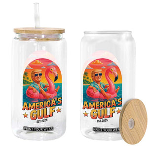 Americas Gulf Est 2025 Glass Can Funny Trump Flamingo Float Patriotic Beach TS02 Print Your Wear