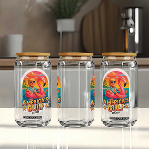 Americas Gulf Est 2025 Glass Can Funny Trump Flamingo Float Patriotic Beach TS02 Print Your Wear