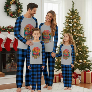 Americas Gulf Est 2025 Plaid Pajama Set Funny Trump Flamingo Float Patriotic Beach TS02 Blue Plaid Print Your Wear