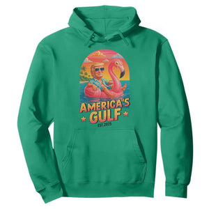 Americas Gulf Est 2025 Hoodie Funny Trump Flamingo Float Patriotic Beach TS02 Irish Green Print Your Wear