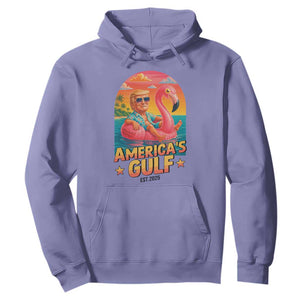 Americas Gulf Est 2025 Hoodie Funny Trump Flamingo Float Patriotic Beach TS02 Violet Print Your Wear