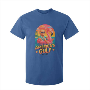 Americas Gulf Est 2025 T Shirt For Kid Funny Trump Flamingo Float Patriotic Beach TS02 Royal Blue Print Your Wear