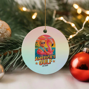 Americas Gulf Est 2025 Ceramic Ornament Funny Trump Flamingo Float Patriotic Beach TS02 1pc Pastel Print Your Wear