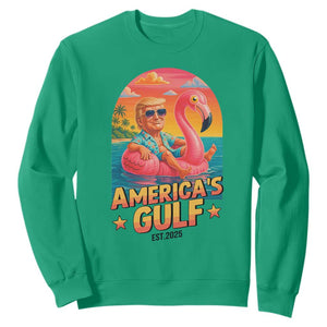 Americas Gulf Est 2025 Sweatshirt Funny Trump Flamingo Float Patriotic Beach TS02 Irish Green Print Your Wear