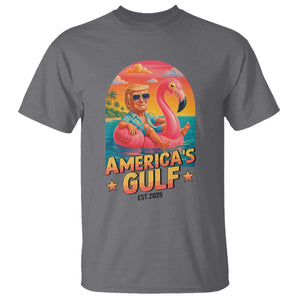 Americas Gulf Est 2025 T Shirt Funny Trump Flamingo Float Patriotic Beach TS02 Charcoal Print Your Wear