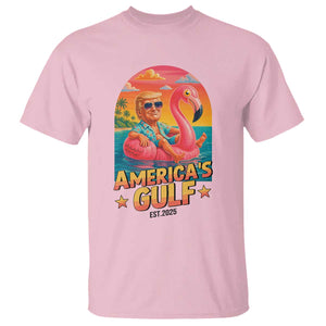 Americas Gulf Est 2025 T Shirt Funny Trump Flamingo Float Patriotic Beach TS02 Light Pink Print Your Wear
