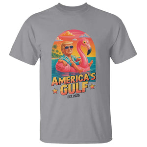Americas Gulf Est 2025 T Shirt Funny Trump Flamingo Float Patriotic Beach TS02 Sport Gray Print Your Wear