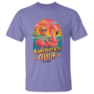 Americas Gulf Est 2025 T Shirt Funny Trump Flamingo Float Patriotic Beach TS02 Violet Print Your Wear