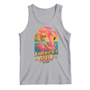 Americas Gulf Est 2025 Tank Top Funny Trump Flamingo Float Patriotic Beach TS02 Athletic Heather Print Your Wear