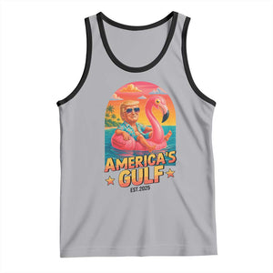Americas Gulf Est 2025 Tank Top Funny Trump Flamingo Float Patriotic Beach TS02 Athletic Heather Black Print Your Wear