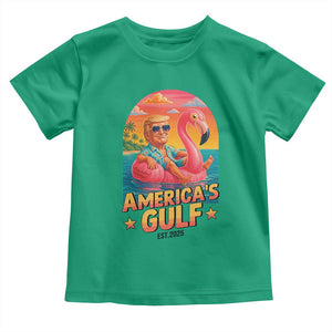 Americas Gulf Est 2025 Toddler T Shirt Funny Trump Flamingo Float Patriotic Beach TS02 Irish Green Print Your Wear