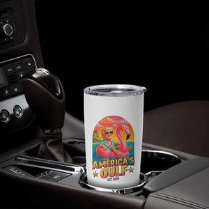 Americas Gulf Est 2025 Tumbler Cup Funny Trump Flamingo Float Patriotic Beach TS02 Print Your Wear