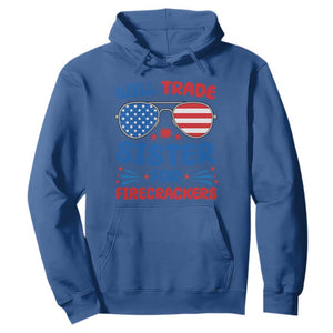 Will Trade Sister for Firecrackers Hoodie Funny 4th of July Patriotic Humor TS02 Royal Blue Print Your Wear