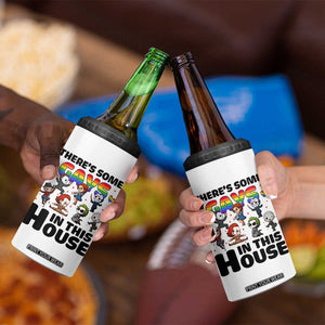 There's Some Gays in This House 4 in 1 Can Cooler Tumbler Funny LGBTQ+ Horror Character Pride Mashup TS02 Print Your Wear