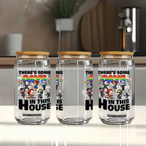 There's Some Gays in This House Glass Can Funny LGBTQ+ Horror Character Pride Mashup TS02 Print Your Wear