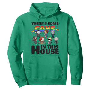 There's Some Gays in This House Hoodie Funny LGBTQ+ Horror Character Pride Mashup TS02 Irish Green Print Your Wear