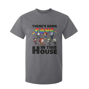 There's Some Gays in This House T Shirt For Kid Funny LGBTQ+ Horror Character Pride Mashup TS02 Charcoal Print Your Wear