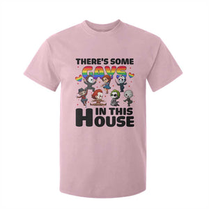 There's Some Gays in This House T Shirt For Kid Funny LGBTQ+ Horror Character Pride Mashup TS02 Light Pink Print Your Wear