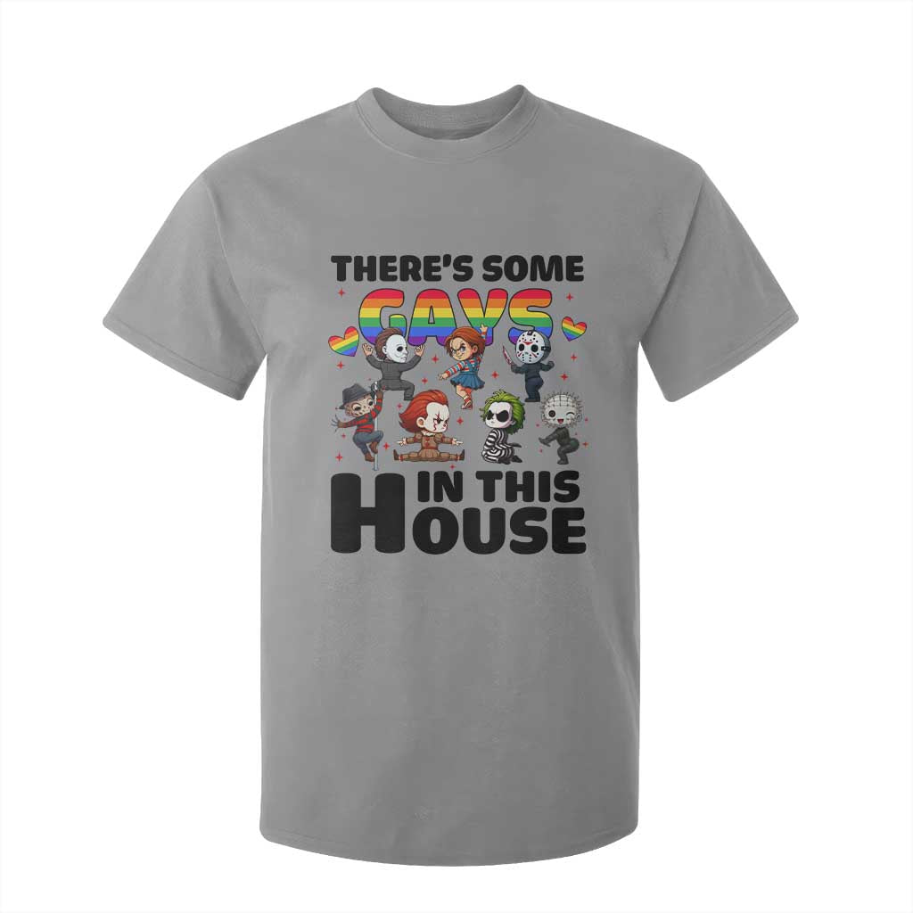 There's Some Gays in This House T Shirt For Kid Funny LGBTQ+ Horror Character Pride Mashup TS02 Sport Gray Print Your Wear