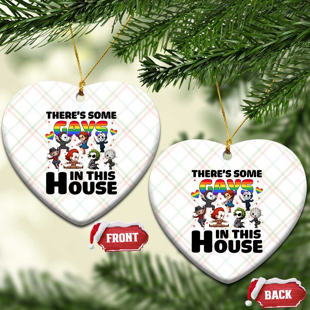 There's Some Gays in This House Ceramic Ornament Funny LGBTQ+ Horror Character Pride Mashup TS02 Print Your Wear