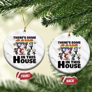 There's Some Gays in This House Ceramic Ornament Funny LGBTQ+ Horror Character Pride Mashup TS02 1pc White Marble Print Your Wear