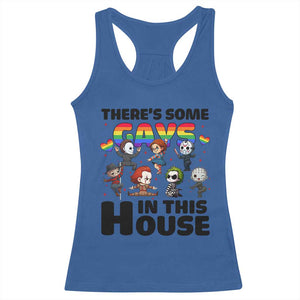 There's Some Gays in This House Racerback Tank Top Funny LGBTQ+ Horror Character Pride Mashup TS02 Royal Blue Print Your Wear