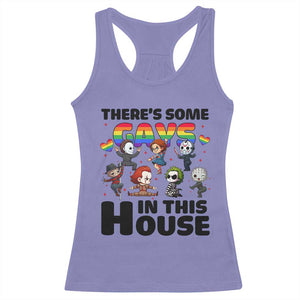 There's Some Gays in This House Racerback Tank Top Funny LGBTQ+ Horror Character Pride Mashup TS02 Violet Print Your Wear