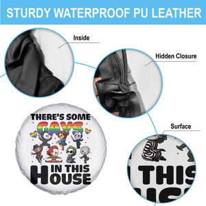 There's Some Gays in This House Spare Tire Cover Funny LGBTQ+ Horror Character Pride Mashup TS02 Print Your Wear