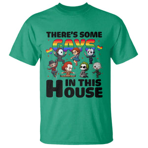 There's Some Gays in This House T Shirt Funny LGBTQ+ Horror Character Pride Mashup TS02 Irish Green Print Your Wear