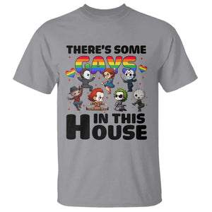 There's Some Gays in This House T Shirt Funny LGBTQ+ Horror Character Pride Mashup TS02 Sport Gray Print Your Wear