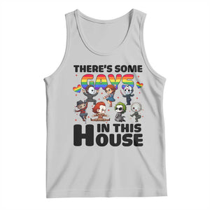 There's Some Gays in This House Tank Top Funny LGBTQ+ Horror Character Pride Mashup TS02 Ash Print Your Wear