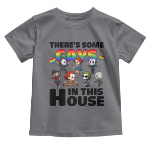 There's Some Gays in This House Toddler T Shirt Funny LGBTQ+ Horror Character Pride Mashup TS02 Charcoal Print Your Wear