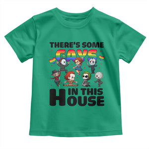 There's Some Gays in This House Toddler T Shirt Funny LGBTQ+ Horror Character Pride Mashup TS02 Irish Green Print Your Wear