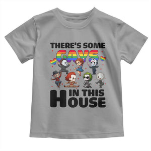 There's Some Gays in This House Toddler T Shirt Funny LGBTQ+ Horror Character Pride Mashup TS02 Sport Gray Print Your Wear