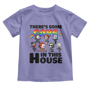 There's Some Gays in This House Toddler T Shirt Funny LGBTQ+ Horror Character Pride Mashup TS02 Violet Print Your Wear