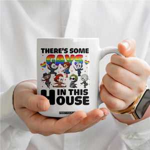 There's Some Gays in This House Coffee Mug Funny LGBTQ+ Horror Character Pride Mashup TS02 Print Your Wear