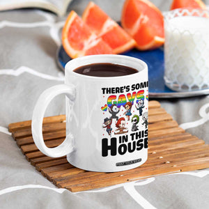 There's Some Gays in This House Coffee Mug Funny LGBTQ+ Horror Character Pride Mashup TS02 Print Your Wear