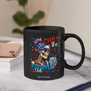 Chill the Fourth Out Skeleton Coffee Mug Funny Patriotic 4th of July Fireworks Party TS02 Print Your Wear